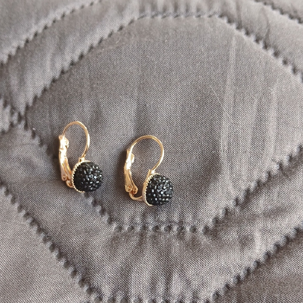 Elegant Black and Gold Earrings
